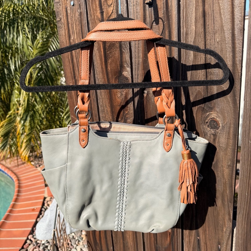 The Sak Gray and Tan Tote Bag